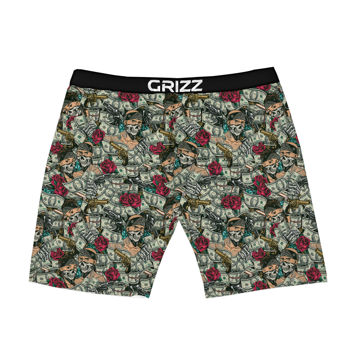 Gang Gun And Money Vintage Print Pattern Boxer Briefs-grizzshop