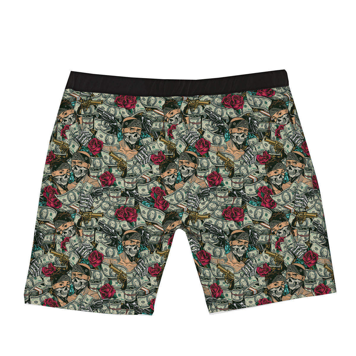 Gang Gun And Money Vintage Print Pattern Boxer Briefs-grizzshop