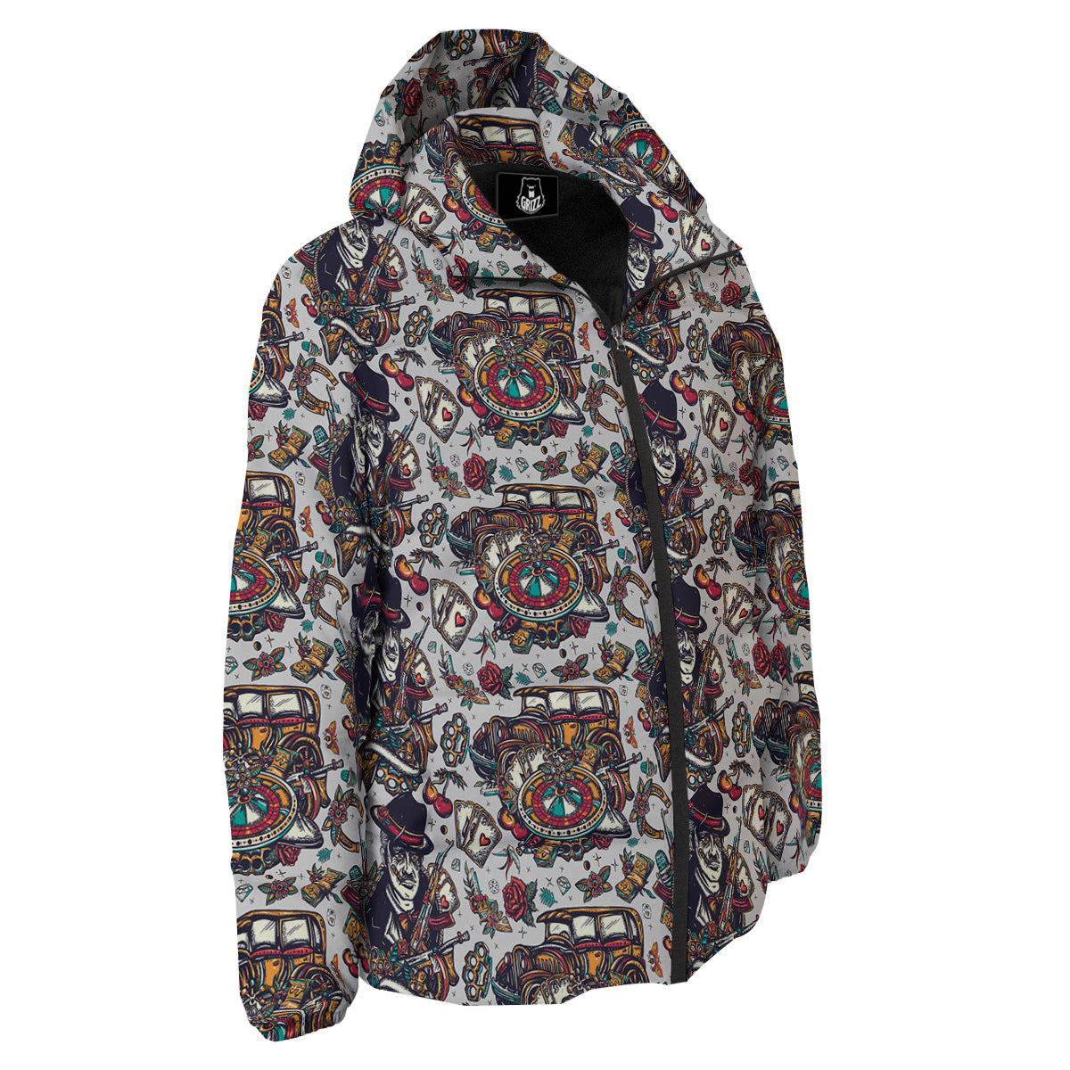 Gangsters And Criminal Tattoo Print Pattern Down Jacket-grizzshop