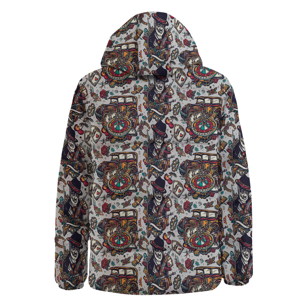 Gangsters And Criminal Tattoo Print Pattern Down Jacket-grizzshop