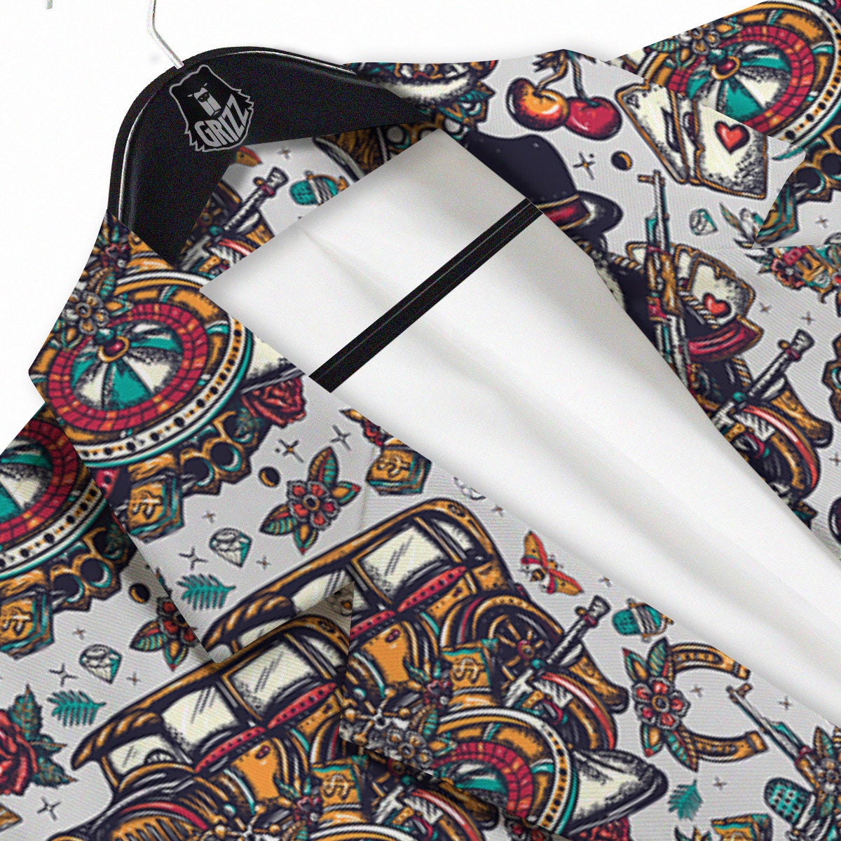 Gangsters And Criminal Tattoo Print Pattern Men's Sport Coat-grizzshop