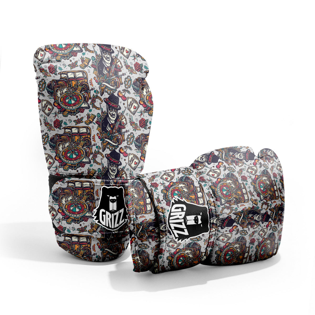 Gangsters And Criminal Tattoo Print Pattern Pro Boxing Glove