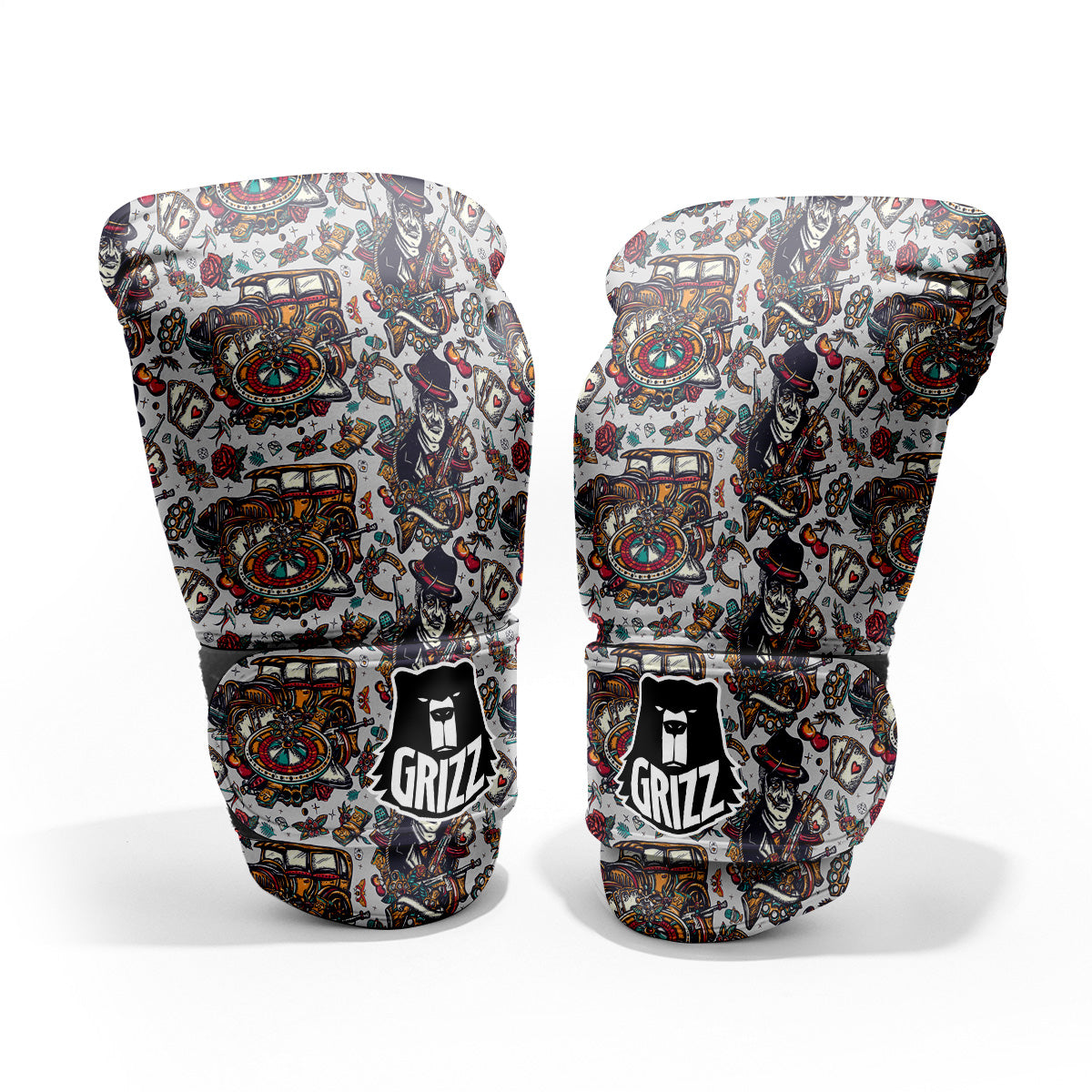 Gangsters And Criminal Tattoo Print Pattern Pro Boxing Glove