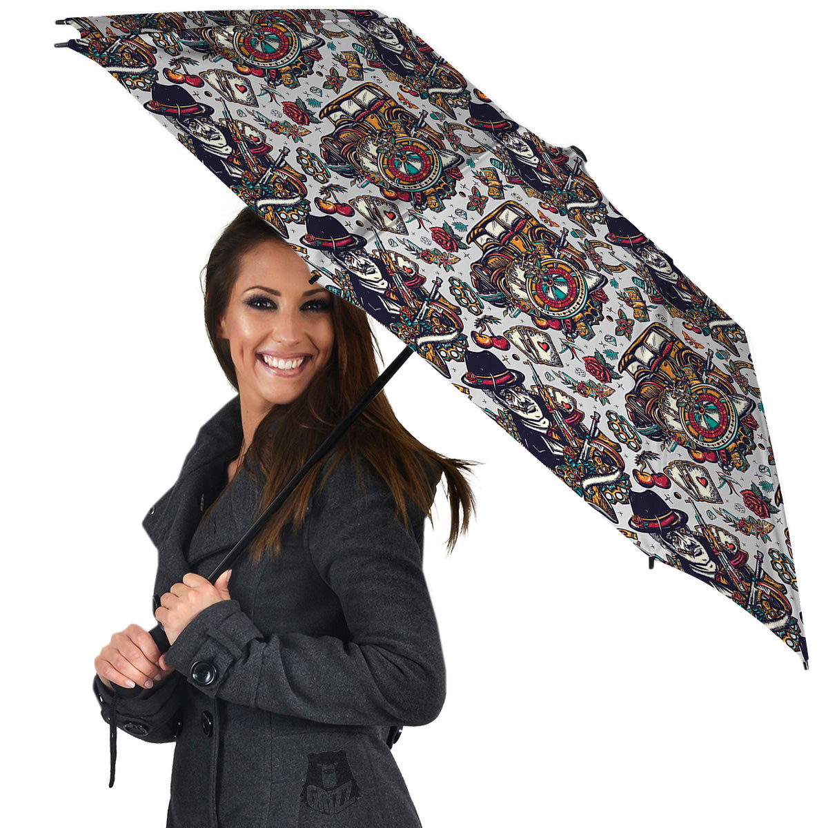 Gangsters And Criminal Tattoo Print Pattern Umbrella-grizzshop