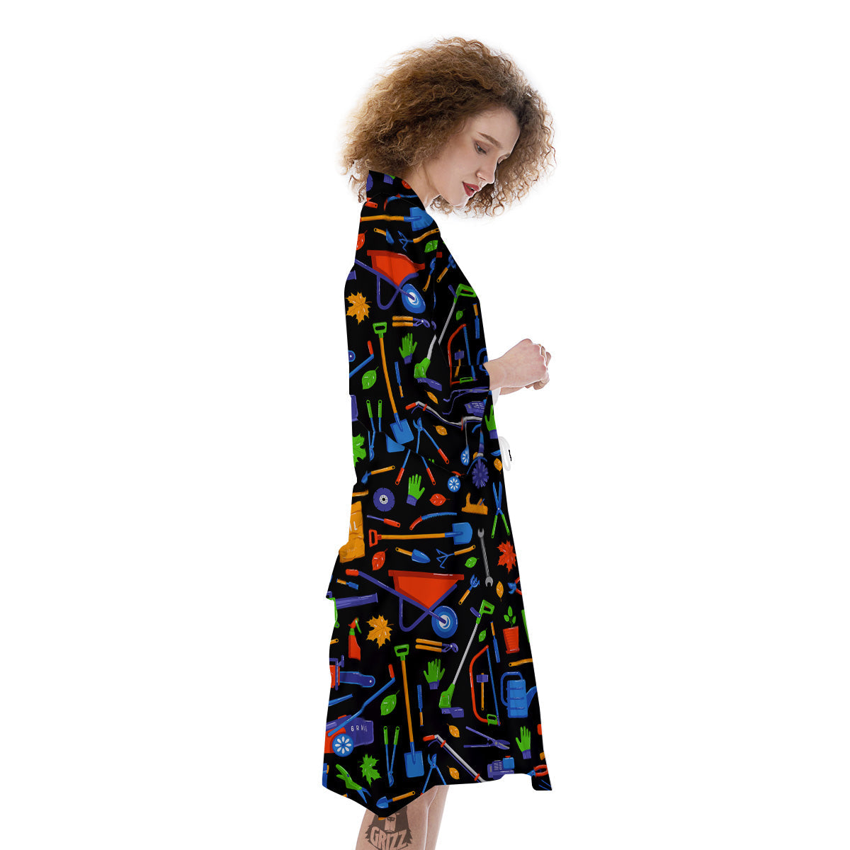 Garden Tools Print Pattern Kimono-grizzshop