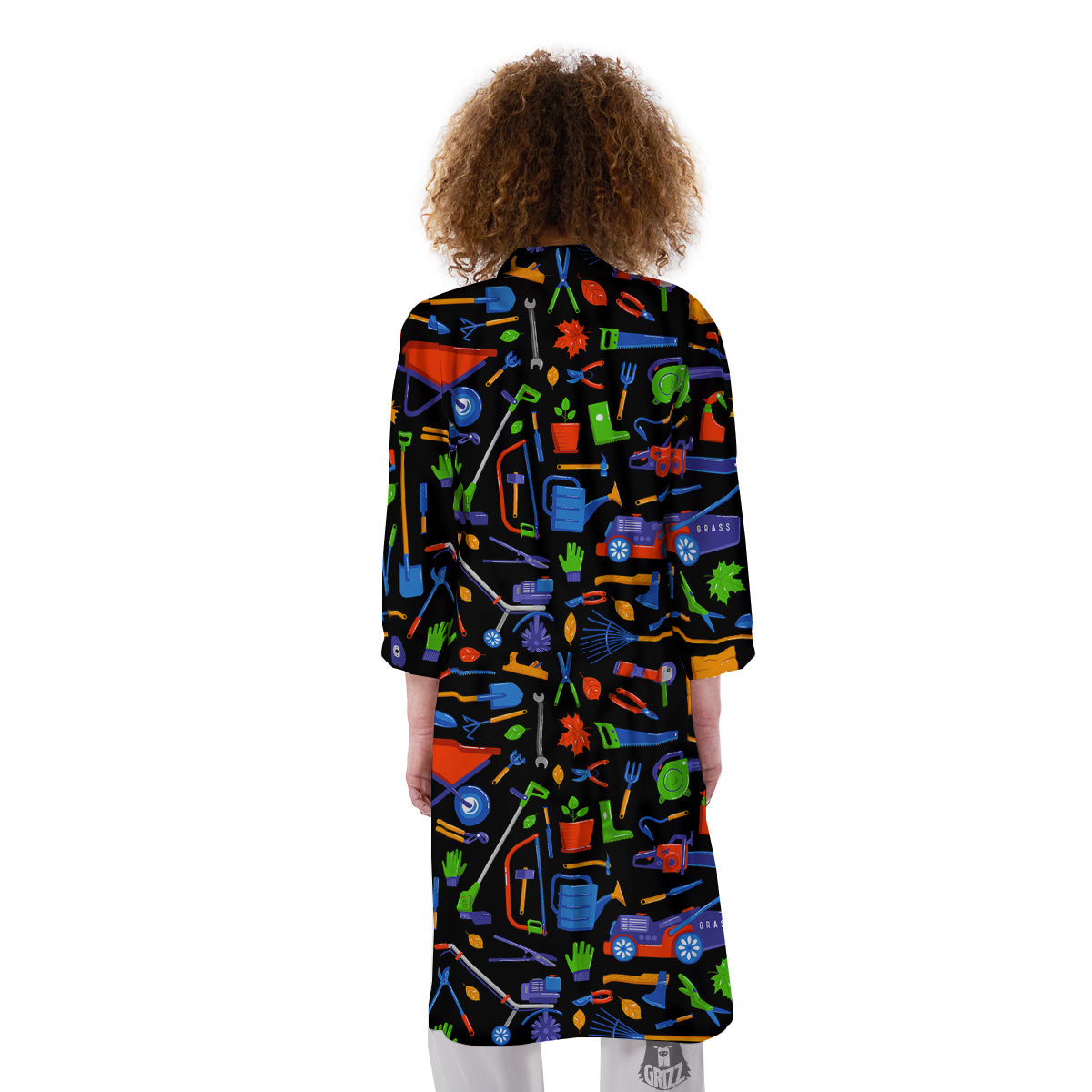 Garden Tools Print Pattern Kimono-grizzshop