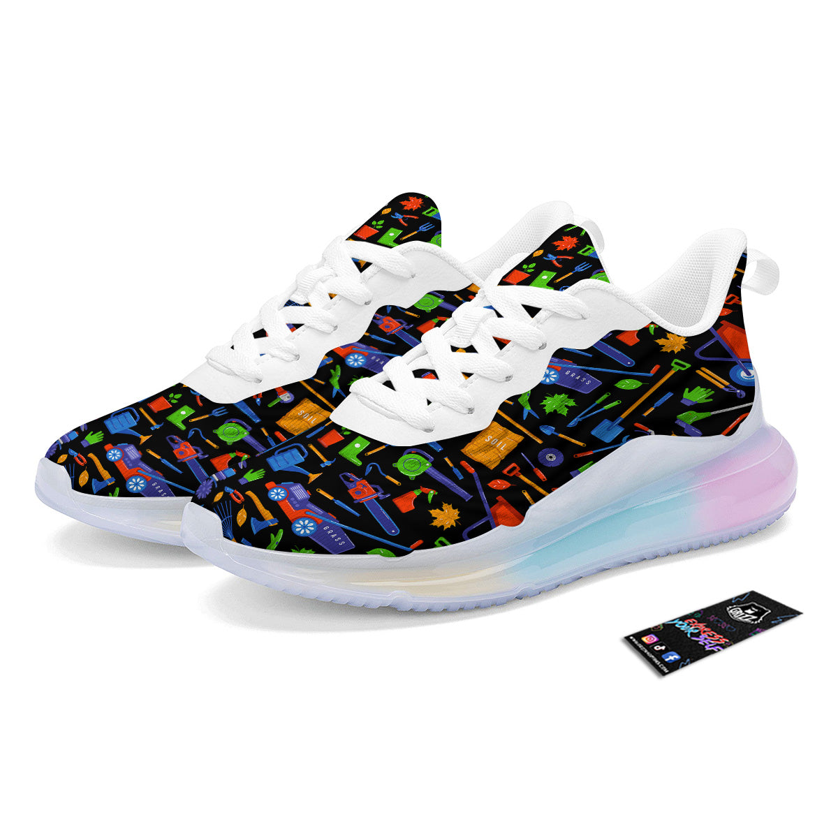 Garden Tools Print Pattern Running Sneakers-grizzshop