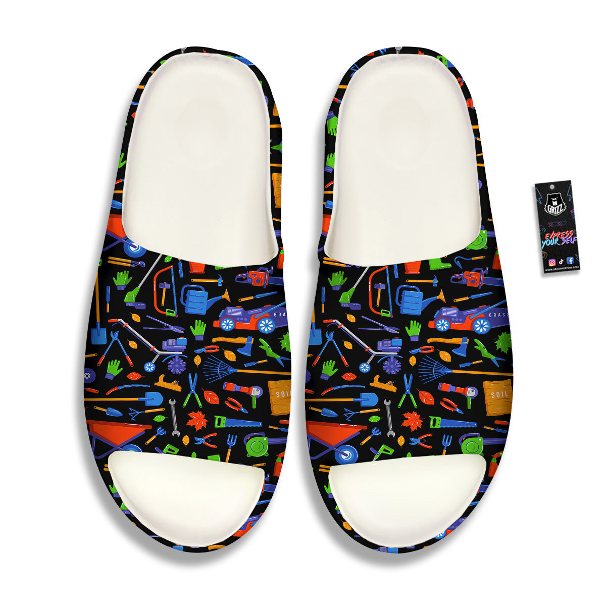 Garden Tools Print Pattern Sandals-grizzshop