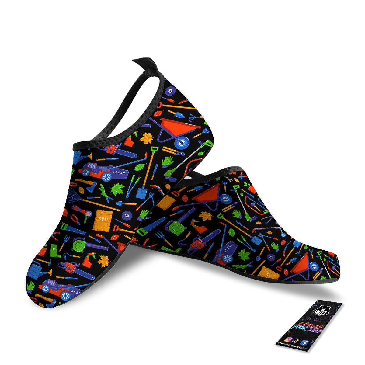 Garden Tools Print Pattern Water Shoes-grizzshop