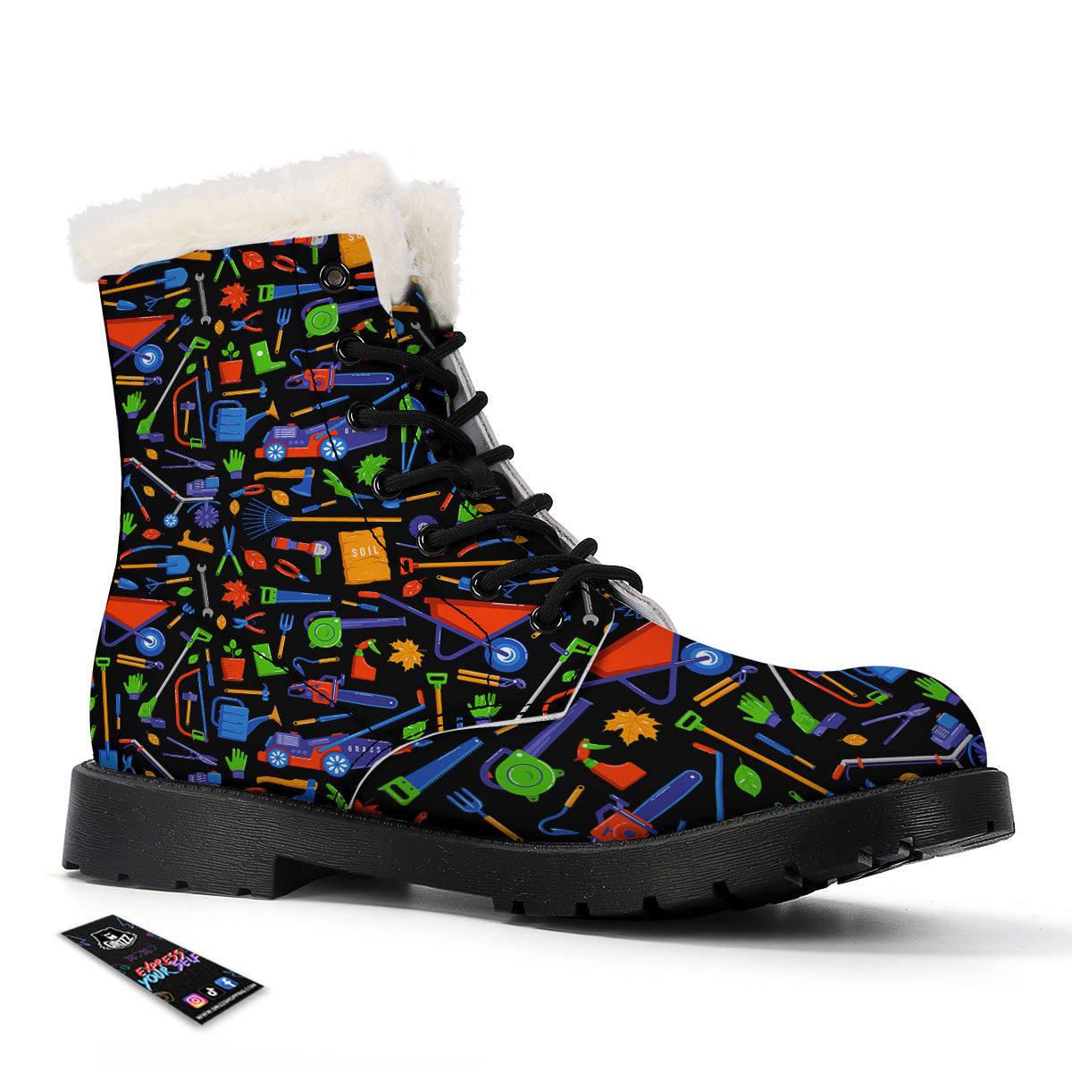 Garden Tools Print Pattern Winter Boots-grizzshop
