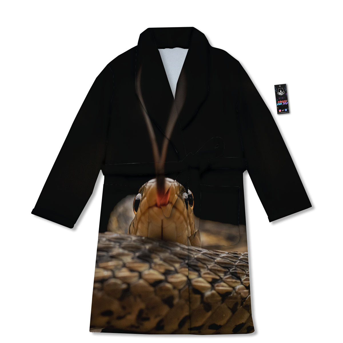 Garter Snake Print Bathrobe-grizzshop