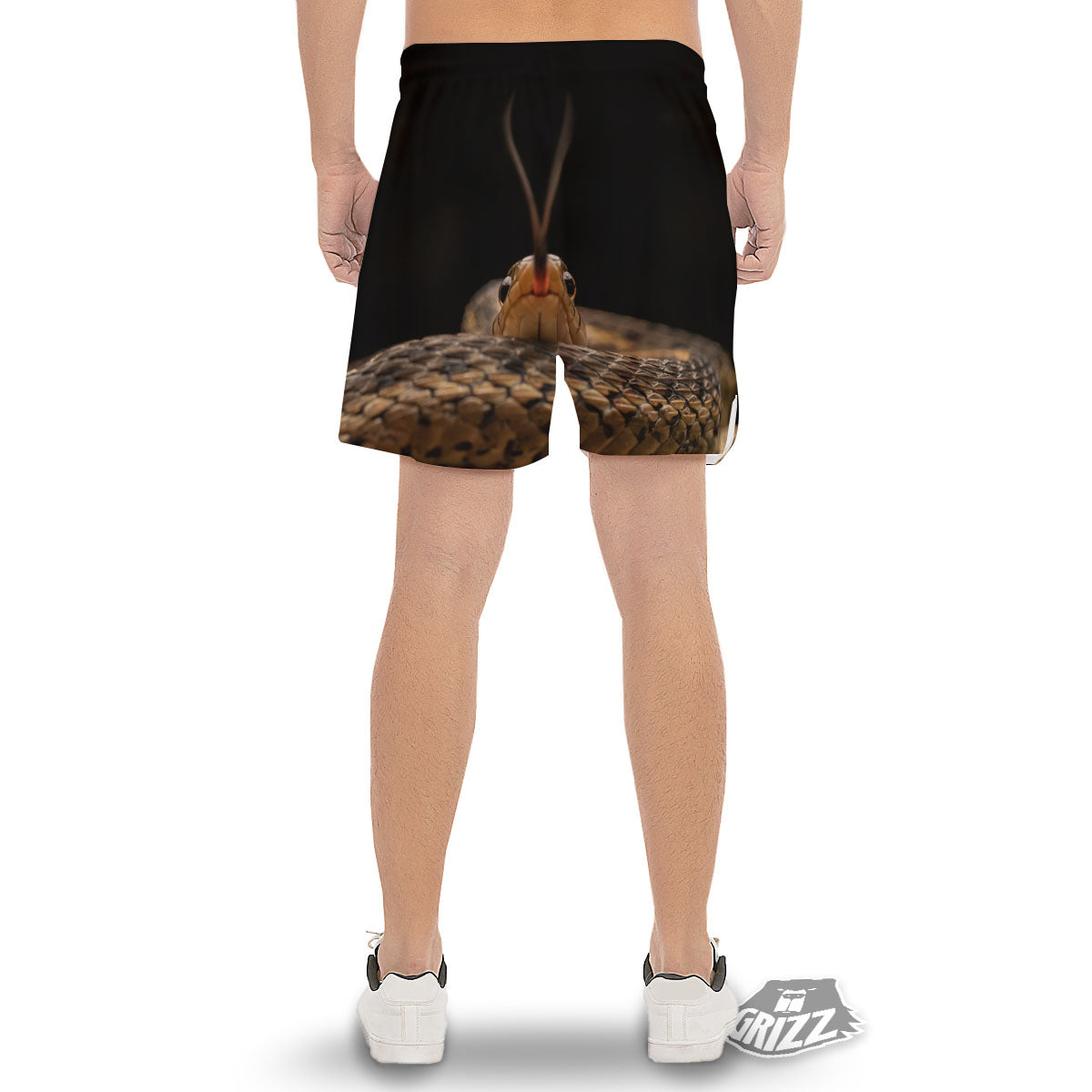 Garter Snake Print Men's Gym Shorts-grizzshop