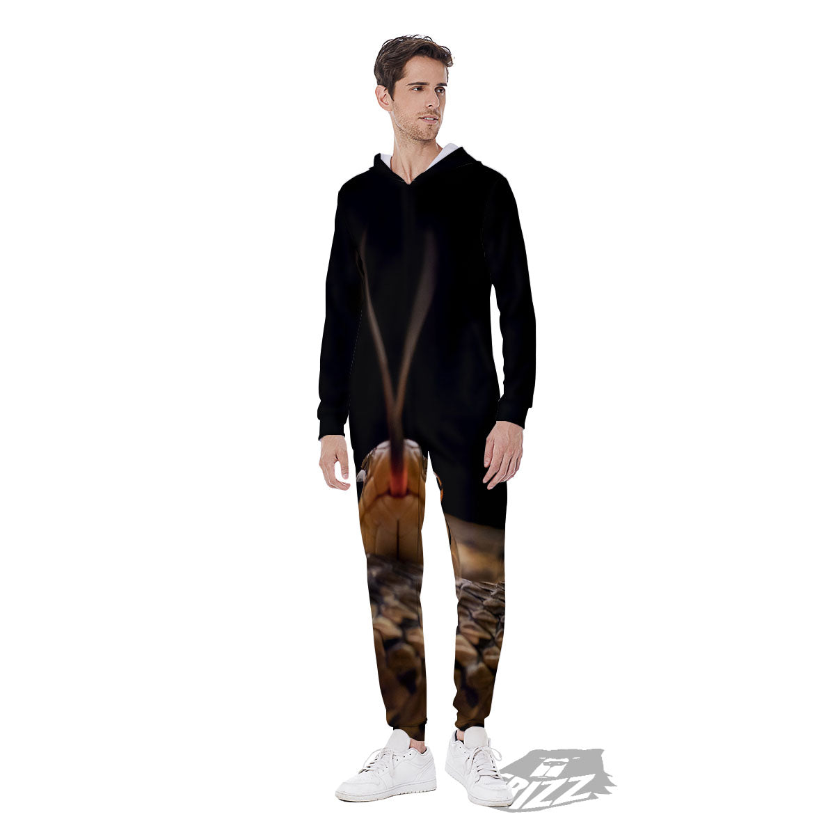 Garter Snake Print Men's Jumpsuit-grizzshop