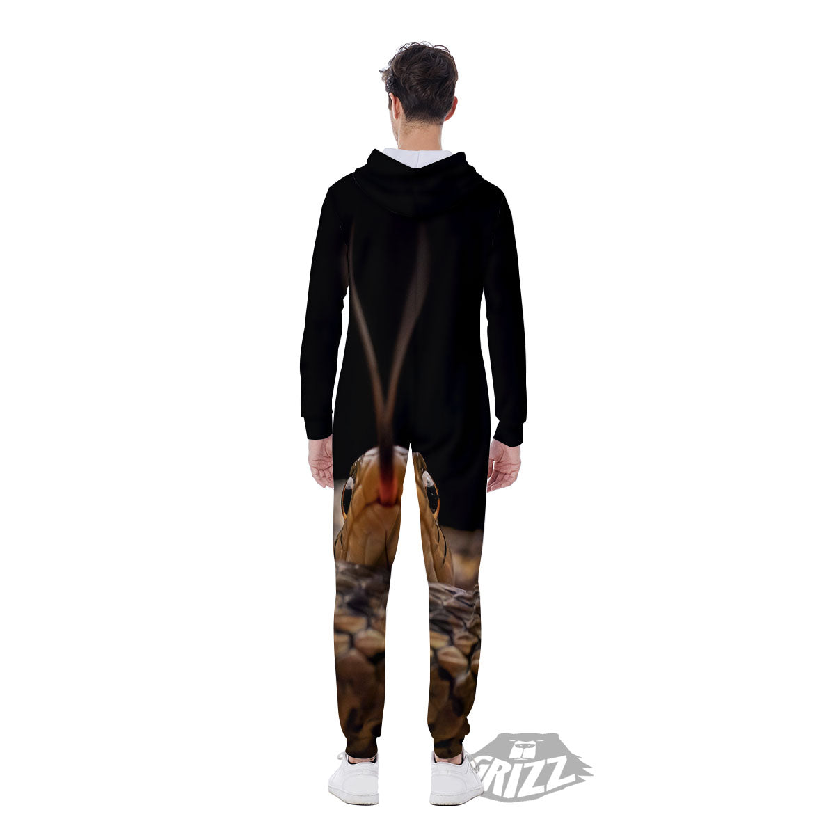 Garter Snake Print Men's Jumpsuit-grizzshop