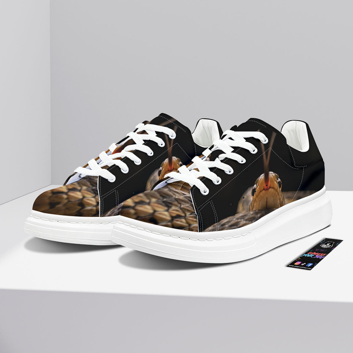 Garter Snake Print Platform Shoes-grizzshop