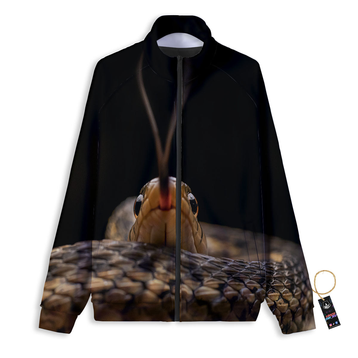 Garter Snake Print Track Jacket-grizzshop