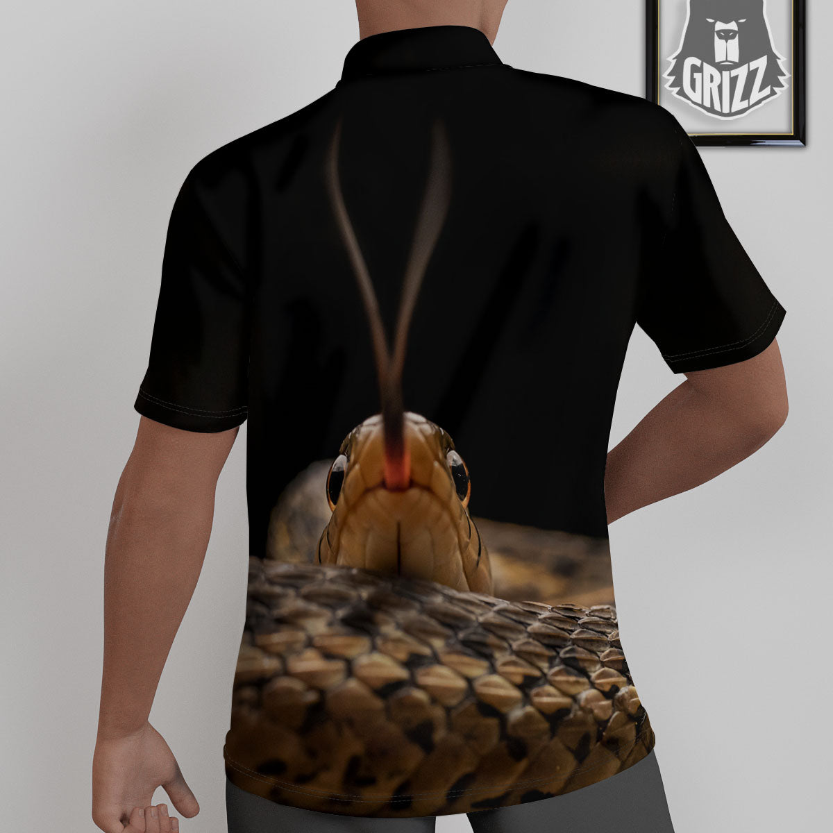Garter Snake Print Untucked Shirts-grizzshop