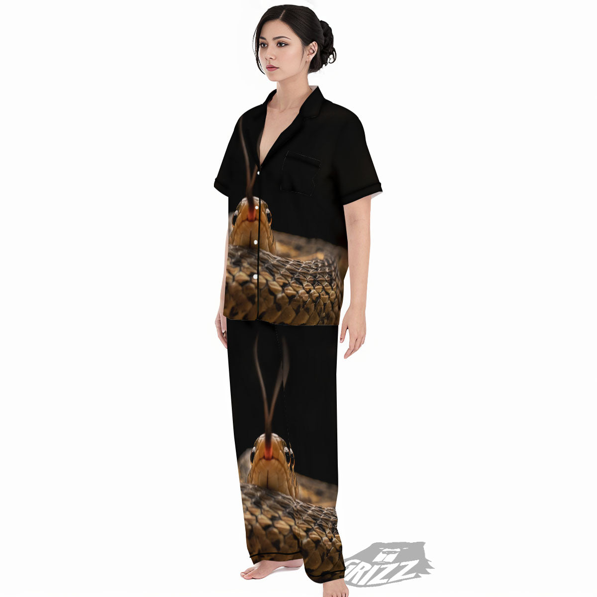 Garter Snake Print Women's Pajamas Set-grizzshop