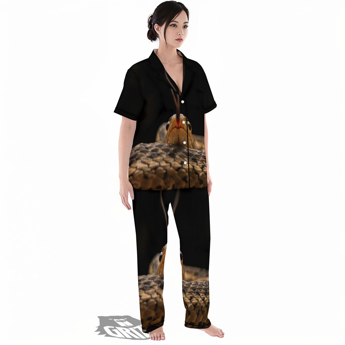 Garter Snake Print Women's Pajamas Set-grizzshop