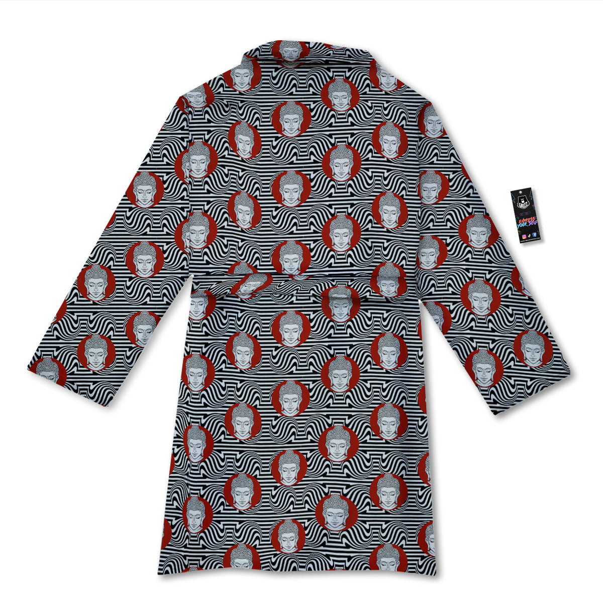 Gautama Buddha Print Pattern Bathrobe-grizzshop