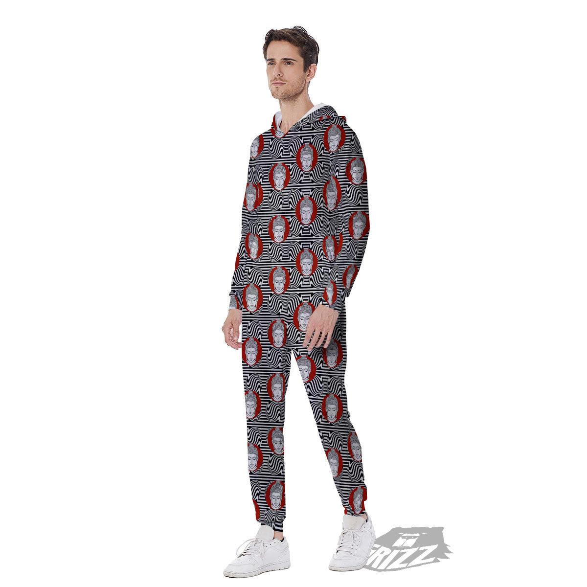 Gautama Buddha Print Pattern Men's Jumpsuit-grizzshop