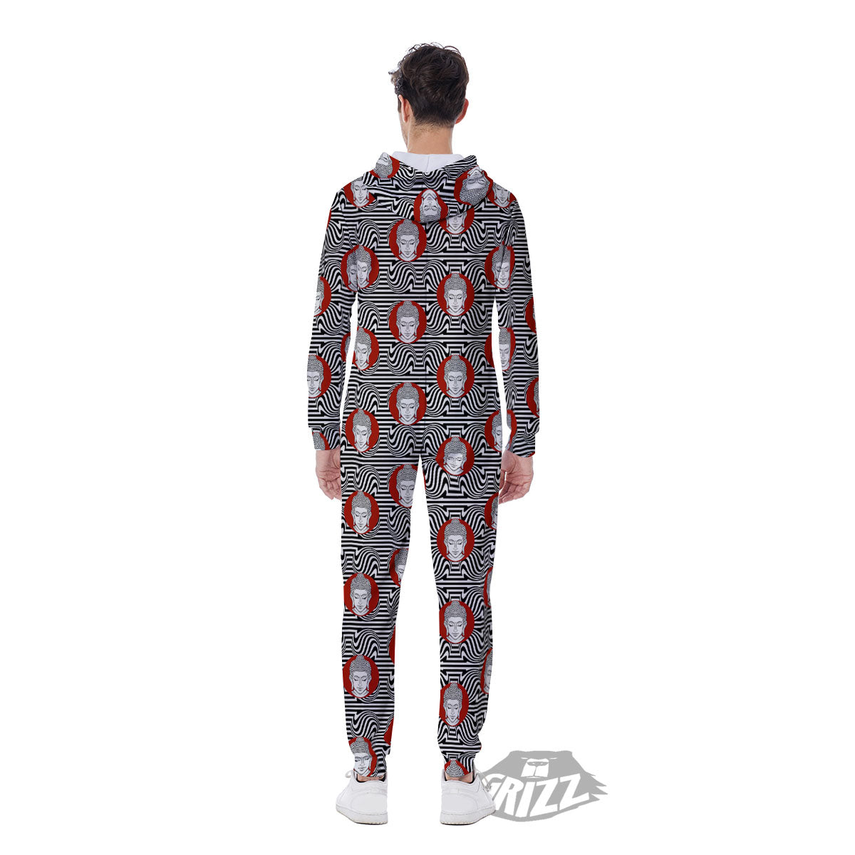 Gautama Buddha Print Pattern Men's Jumpsuit-grizzshop