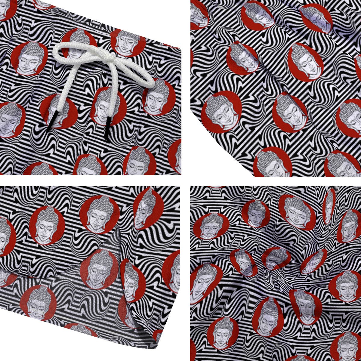 Gautama Buddha Print Pattern Men's Running Shorts-grizzshop