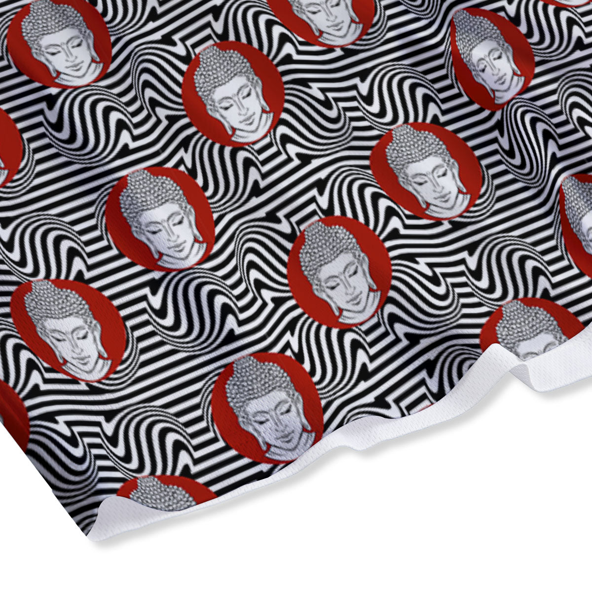 Gautama Buddha Print Pattern Mesh Shorts