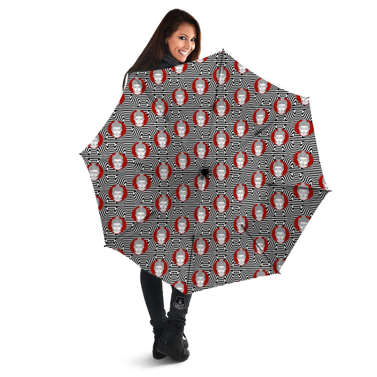 Gautama Buddha Print Pattern Umbrella-grizzshop