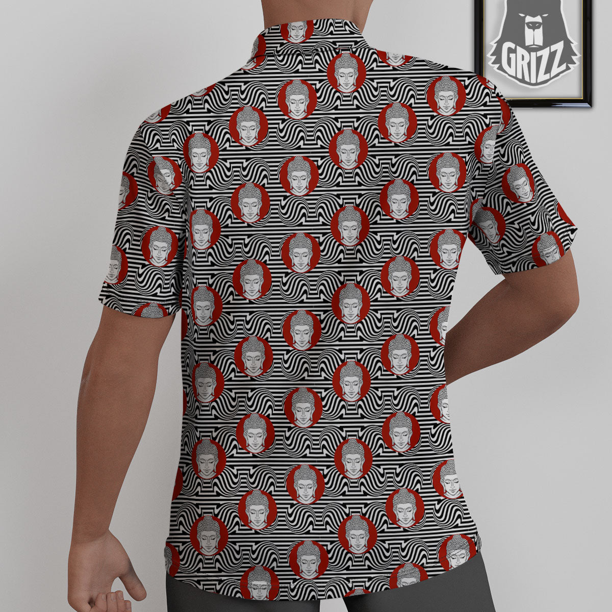 Gautama Buddha Print Pattern Untucked Shirts-grizzshop
