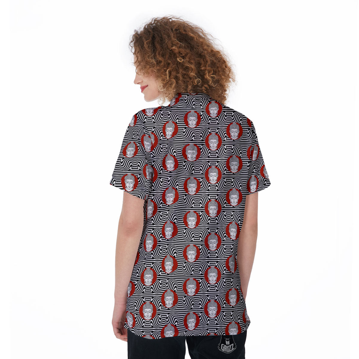 Gautama Buddha Print Pattern Women's Golf Shirts-grizzshop