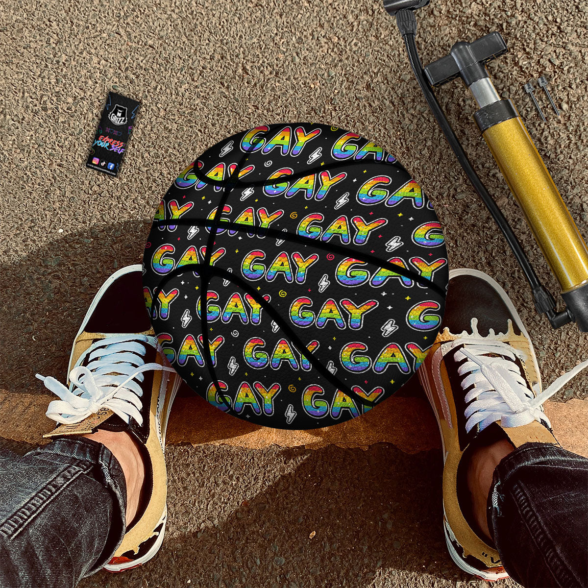 Gay Pride Rainbow Print Pattern Basketball-grizzshop