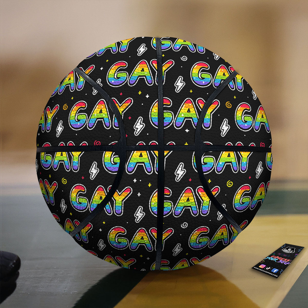 Gay Pride Rainbow Print Pattern Basketball-grizzshop