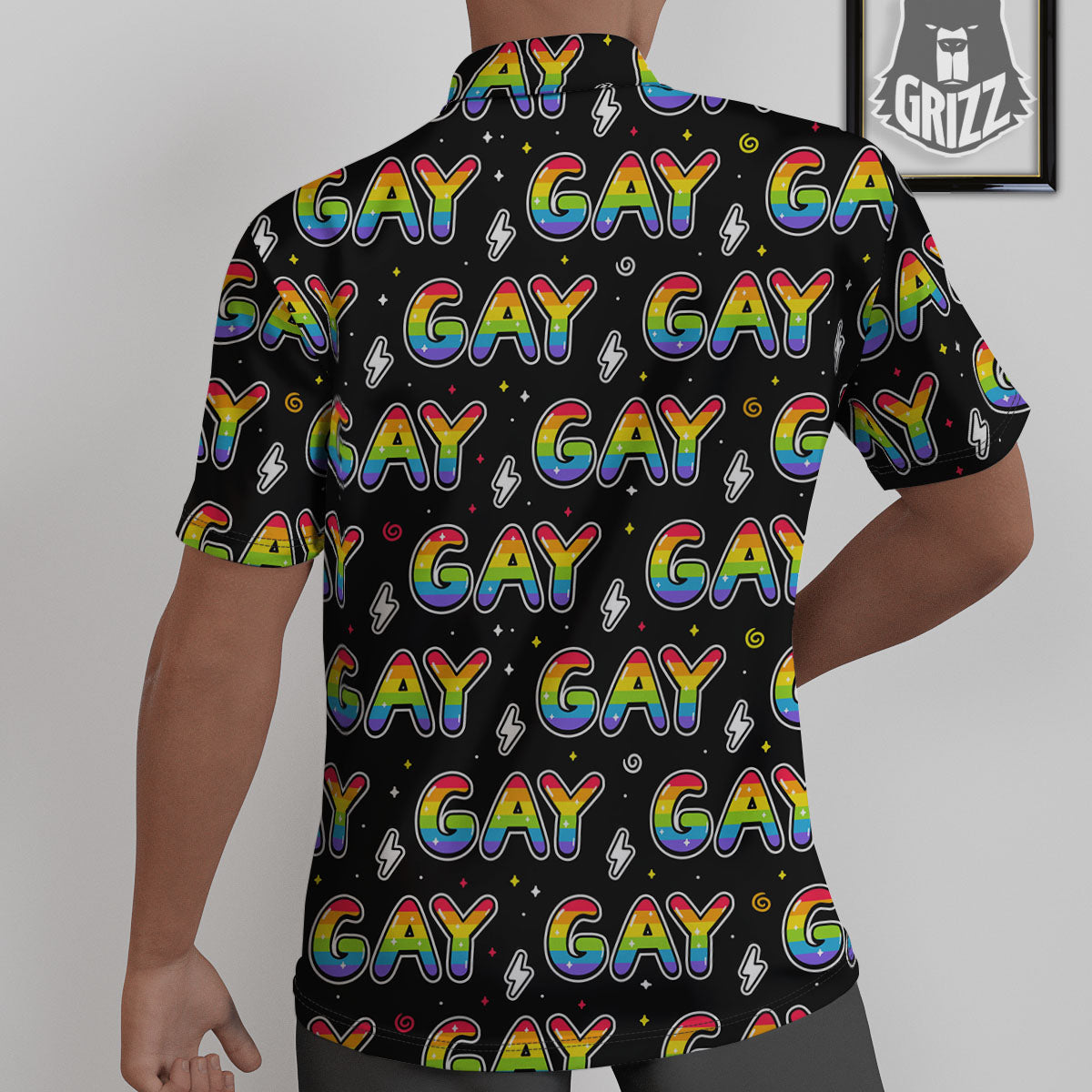 Gay Pride Rainbow Print Pattern Untucked Shirts-grizzshop