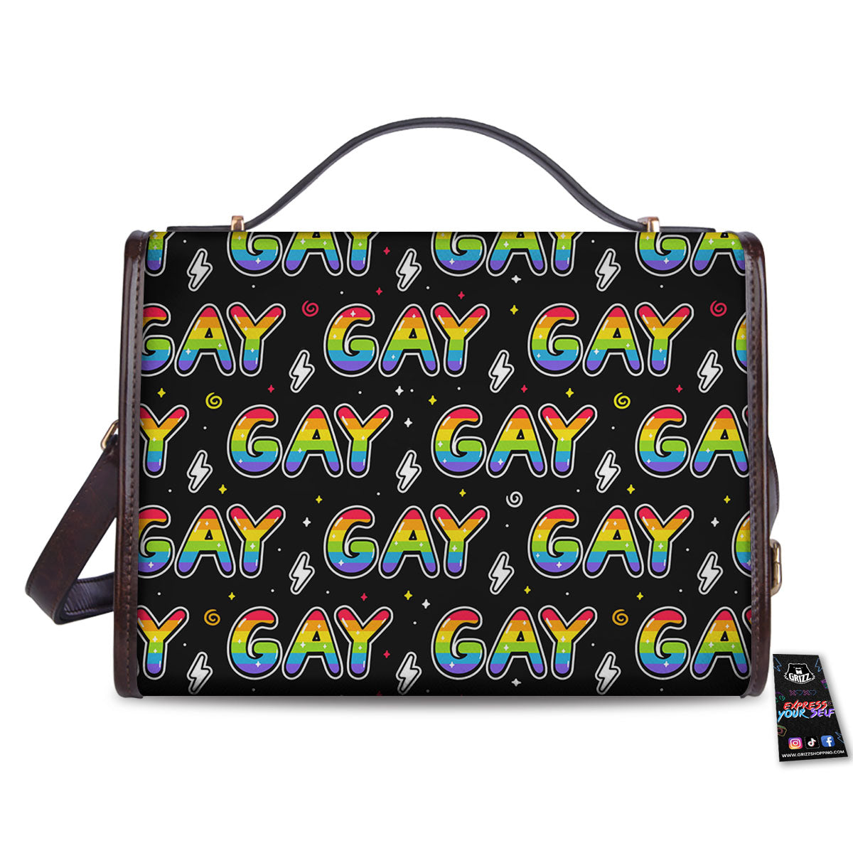 Gay Pride Rainbow Print Pattern Women's Satchel Bag-grizzshop