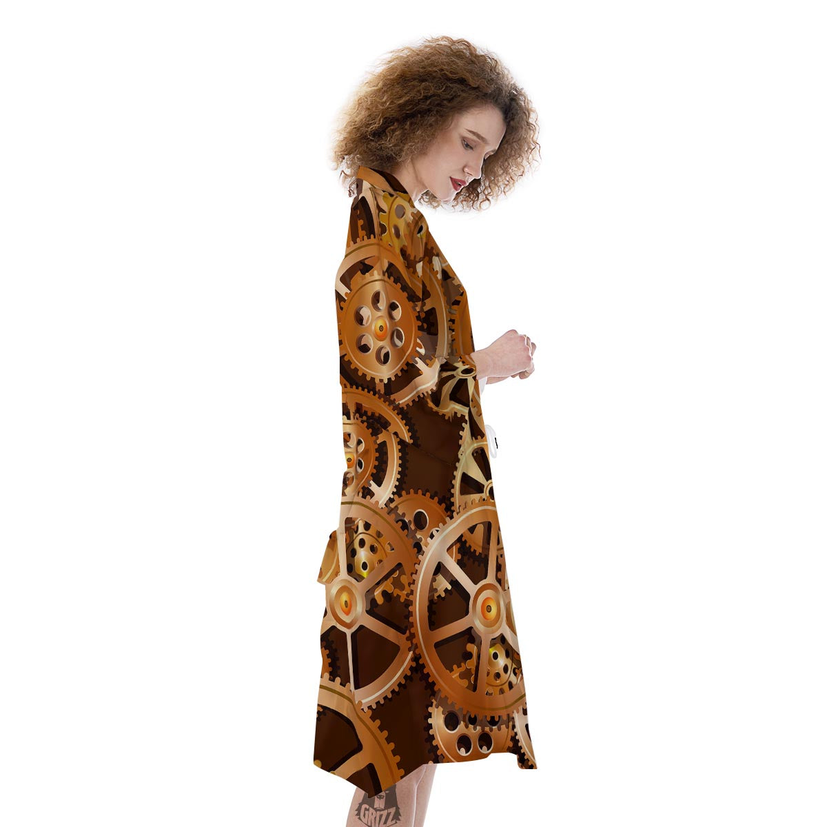 Gears And Steampunk Cogs Print Kimono-grizzshop