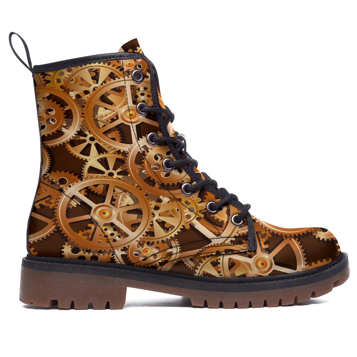 Gears And Steampunk Cogs Print Work Boots-grizzshop