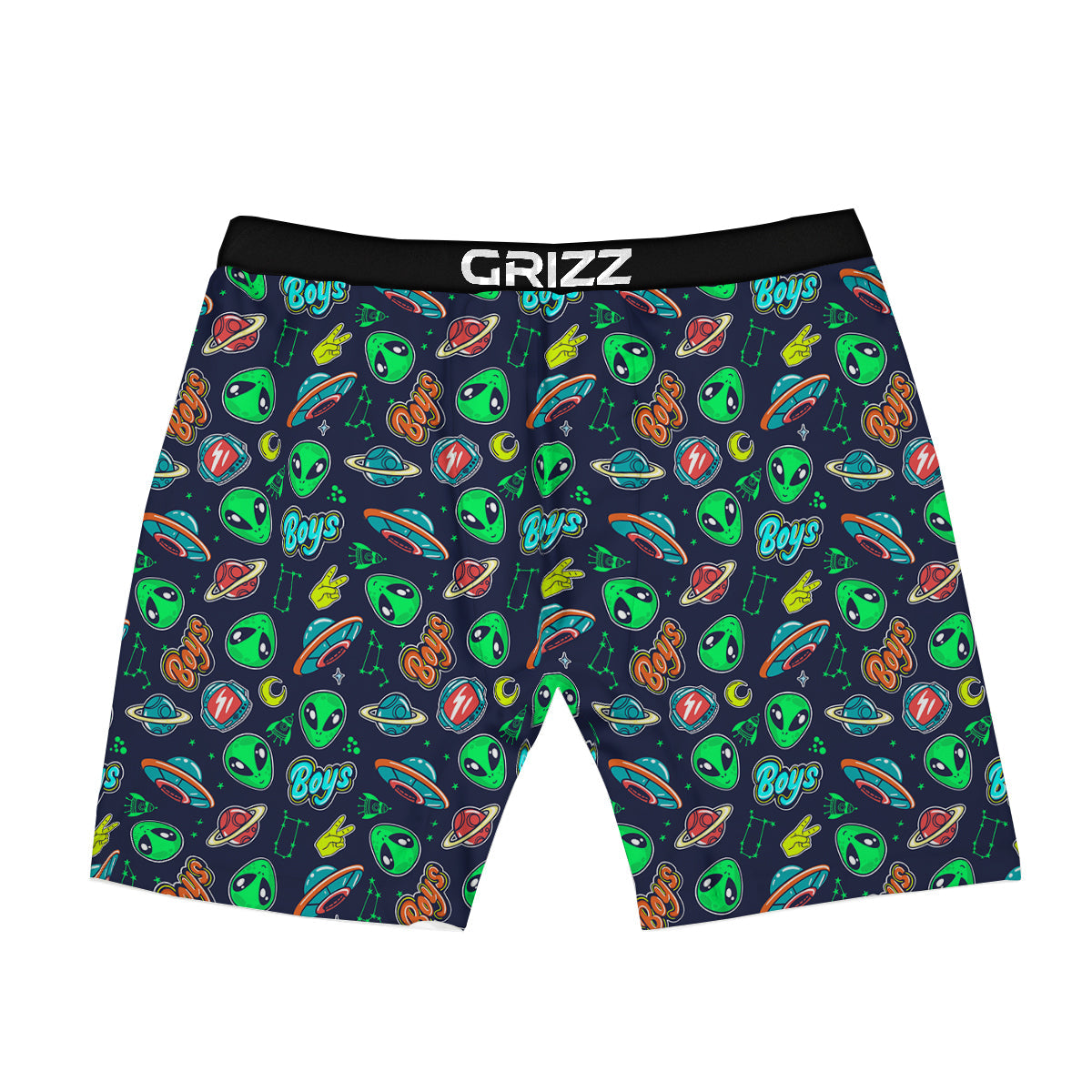 Geen Alien Ufo In Space Print Pattern Boxer Briefs-grizzshop