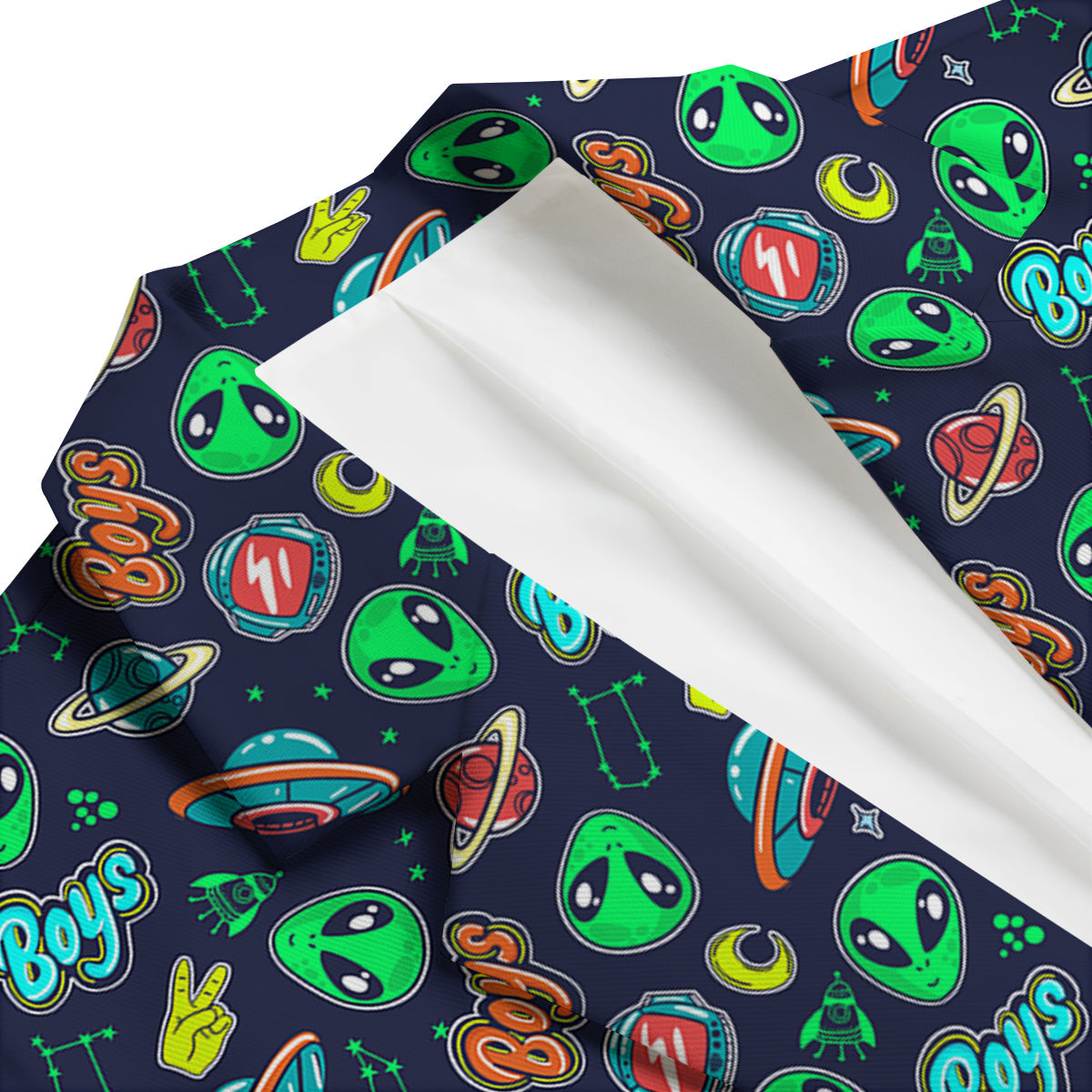 Geen Alien Ufo In Space Print Pattern Men's Blazer-grizzshop