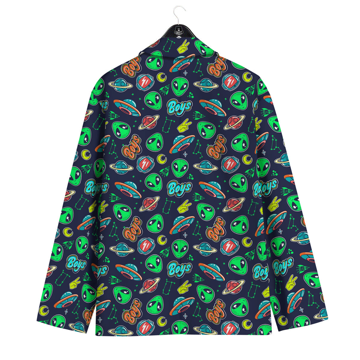 Geen Alien Ufo In Space Print Pattern Men's Sport Coat-grizzshop