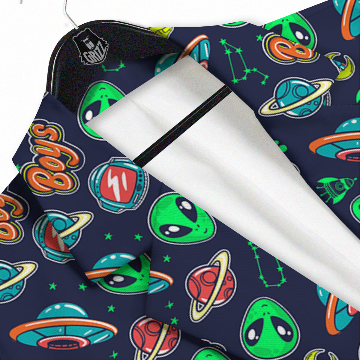 Geen Alien Ufo In Space Print Pattern Men's Sport Coat-grizzshop