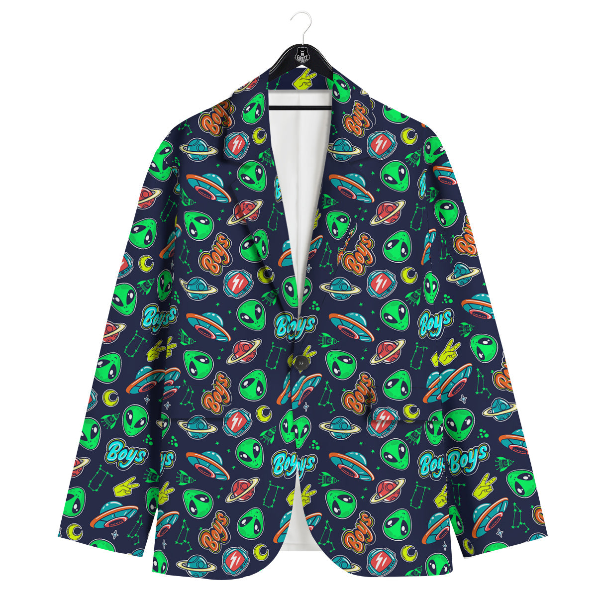 Geen Alien Ufo In Space Print Pattern Men's Sport Coat-grizzshop