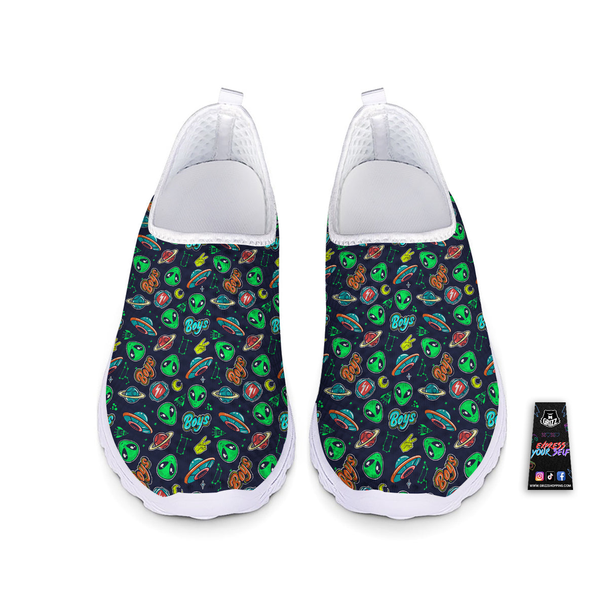 Geen Alien Ufo In Space Print Pattern Nurse Shoes-grizzshop