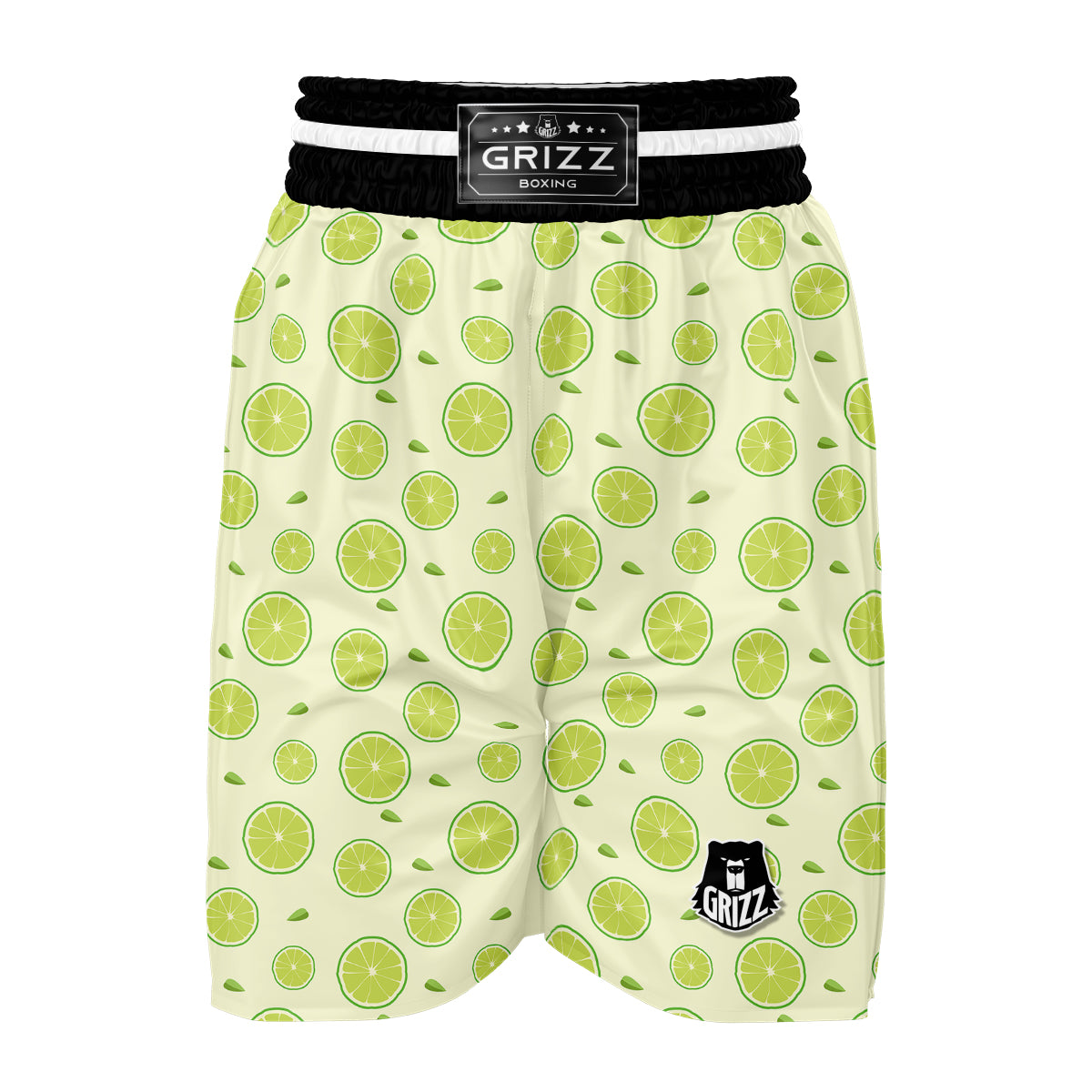 Geen Lime Sliced Print Pattern Boxing Shorts-grizzshop