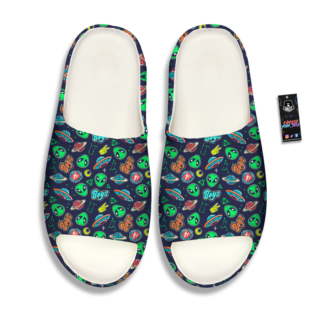 Geen Alien Ufo In Space Print Pattern Sandals-grizzshop