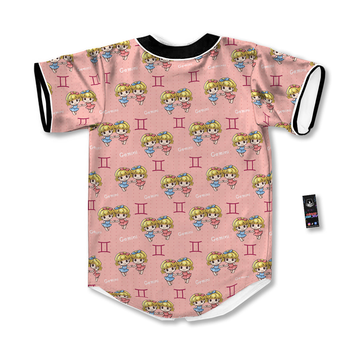 Gemini Cute Cartoon Print Pattern Baseball Jersey-grizzshop