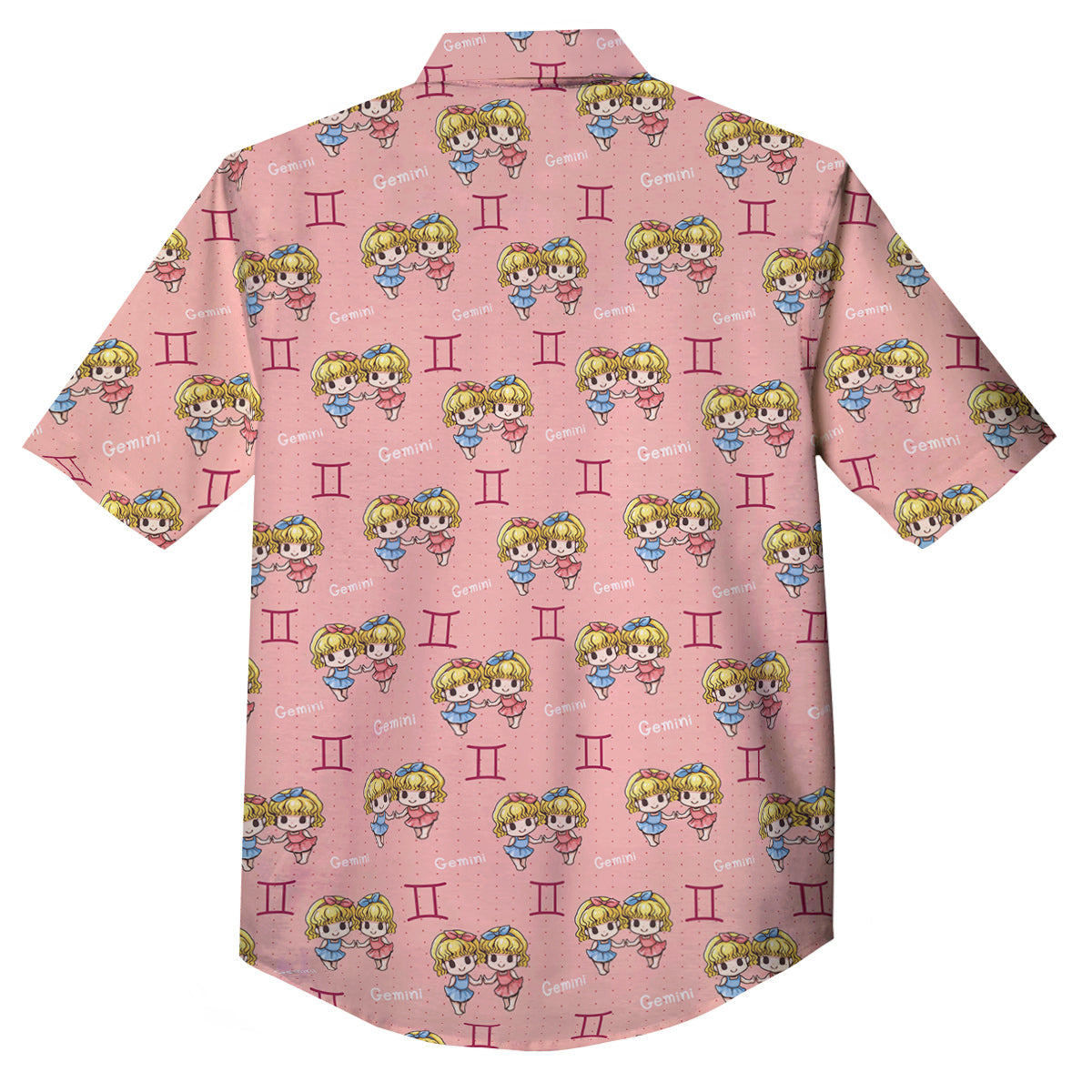 Gemini Cute Cartoon Print Pattern Button Up Shirt-grizzshop