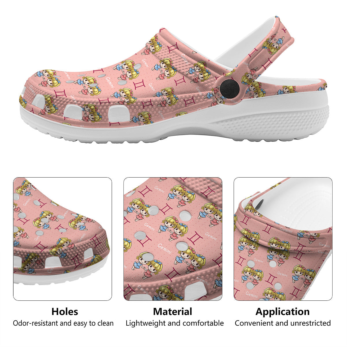 Gemini Cute Cartoon Print Pattern Clog-grizzshop