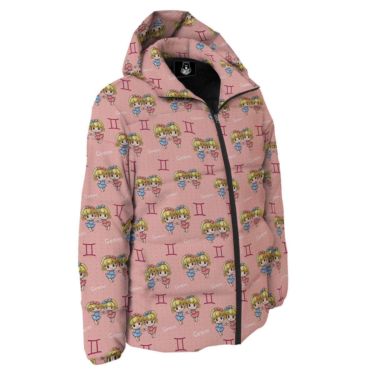 Gemini Cute Cartoon Print Pattern Down Jacket-grizzshop