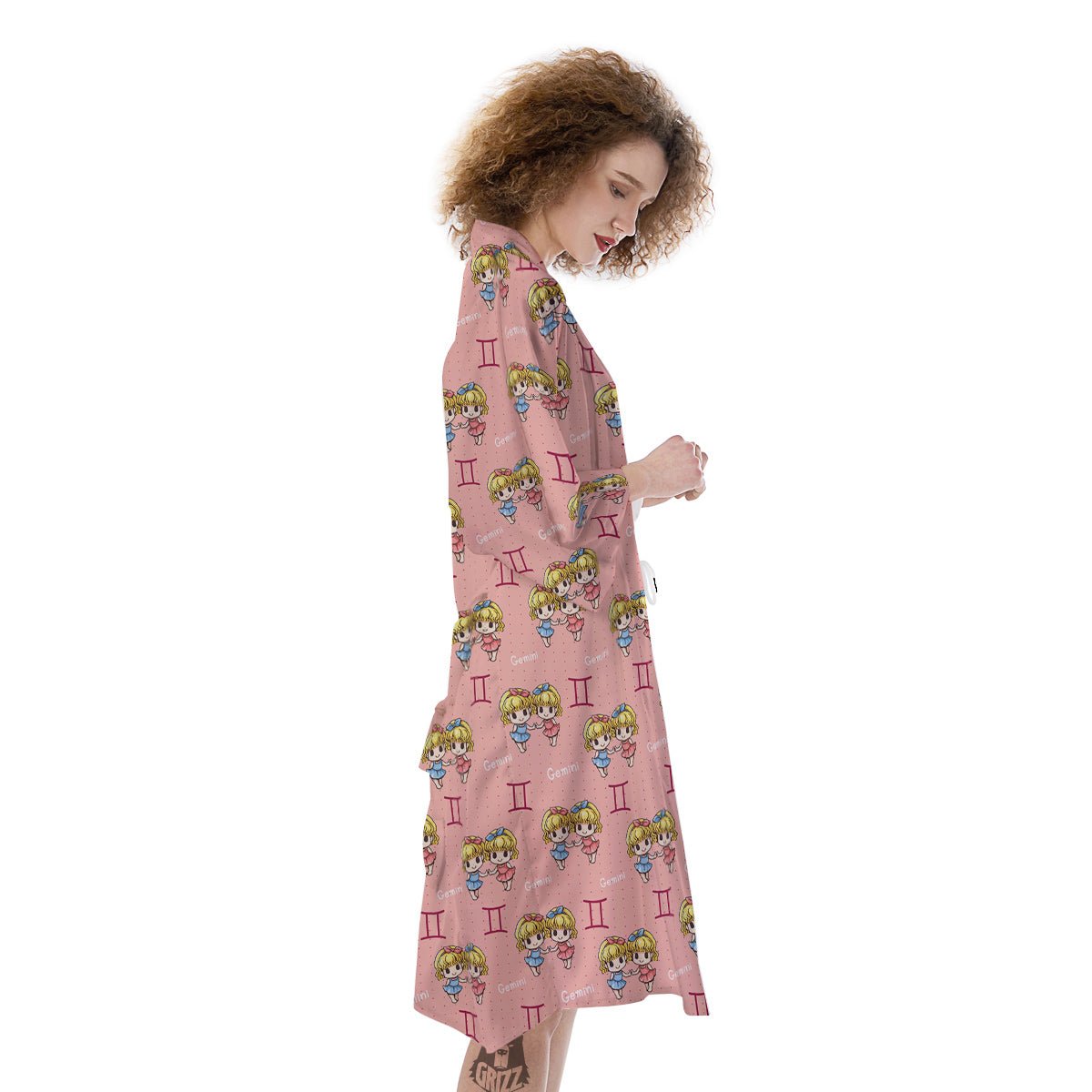 Gemini Cute Cartoon Print Pattern Kimono-grizzshop